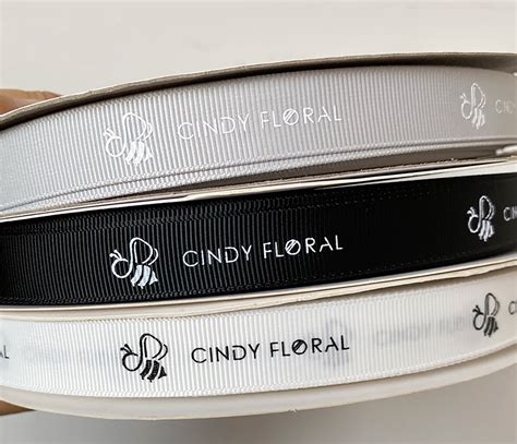 custom grosgrain ribbon with logo.